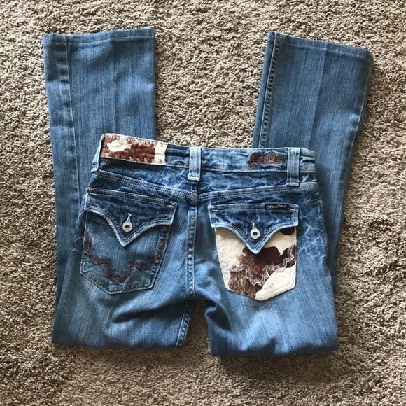 3/$15 😎 Miss Me Special Edition Cowhide Jeans Shortened 26 - Picture 2 of 8